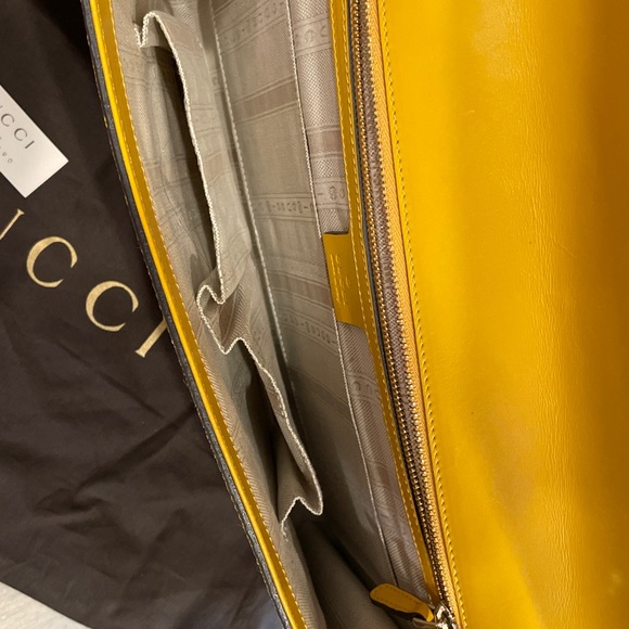 Gucci Bright Yellow Diamante Leather Large Flap Clutch - Picture 10 of 13